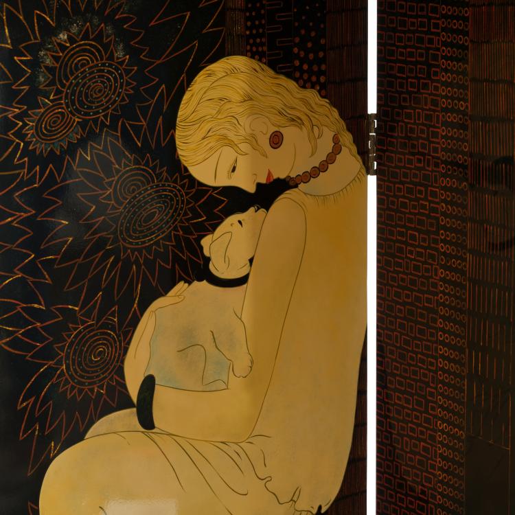 Bild 1 zu Objekt, Screen 'Quatre Figures', 1929, Jean Dunand (after), Frankreich, 153C 762