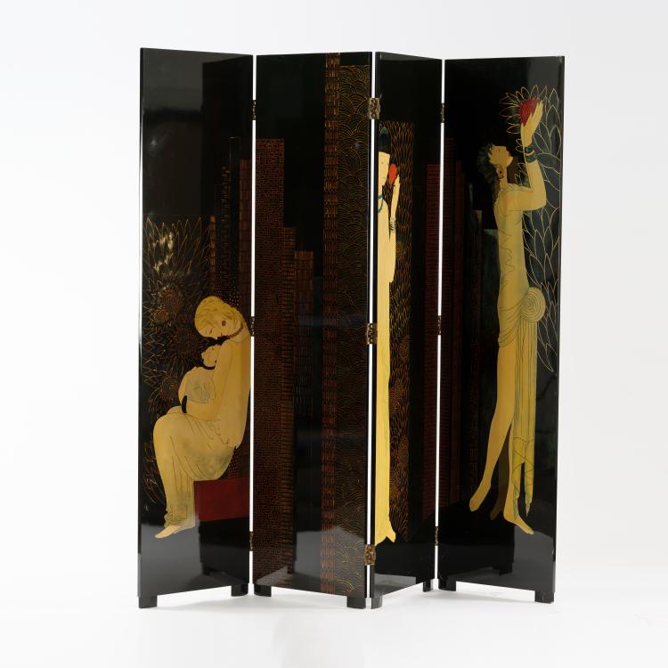 Bild 5 zu Objekt, Screen 'Quatre Figures', 1929, Jean Dunand (after), Frankreich, 153C 762