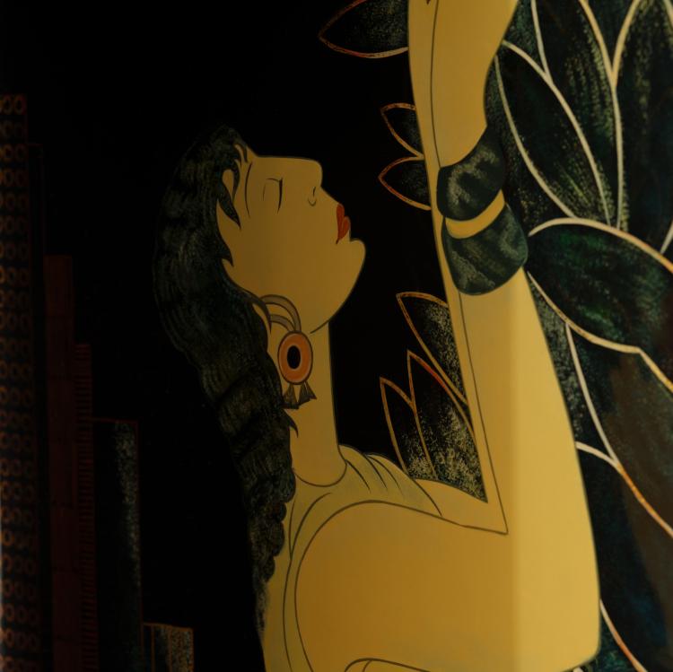 Bild 8 zu Objekt, Screen 'Quatre Figures', 1929, Jean Dunand (after), Frankreich, 153C 762