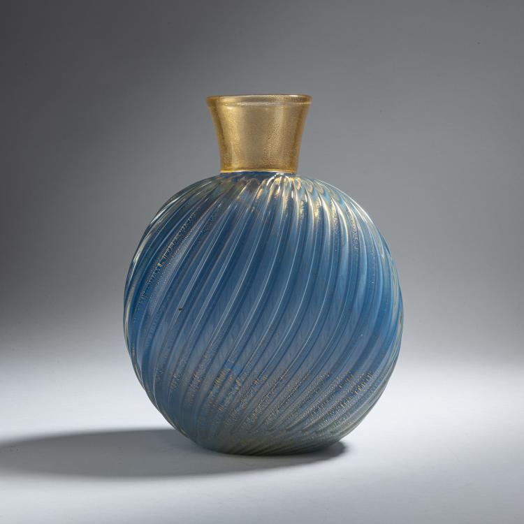 Hauptbild zu Objekt, Vase 'Opalino a coste', um 1955, Archimede Seguso, Seguso, Archimede, Murano, 152C 798