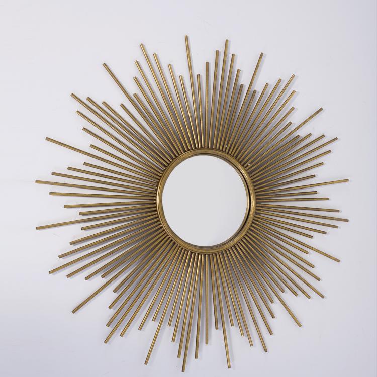 Hauptbild zu Objekt, Wall mirror 'Sun', c. 1970, Curtis Jer&eacute; (attributed),Curtis Freiler (attributed),Jerry Fels (attributed), Curtis Jere Co., New York (zugeschrieben), 152B 570