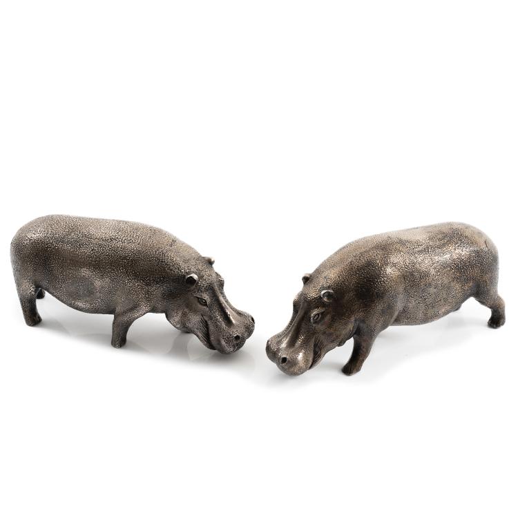 Hauptbild zu Objekt, Set of two hippos, 1970s, Almazan, Spanien, 152B 490