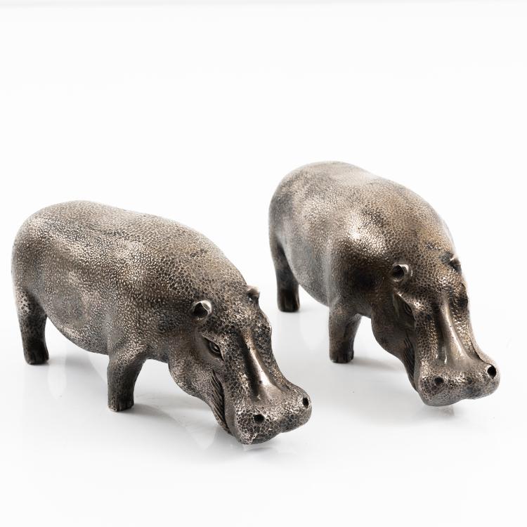 Bild 3 zu Objekt, Set of two hippos, 1970s, Almazan, Spanien, 152B 490