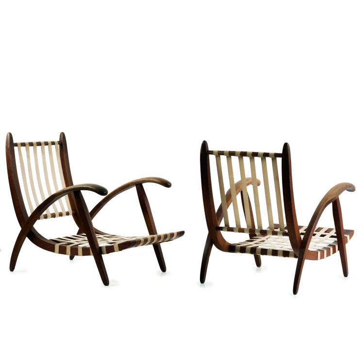 Hauptbild zu Objekt, Set of two lounge chairs, 1950s, Tschechien, 152B 448