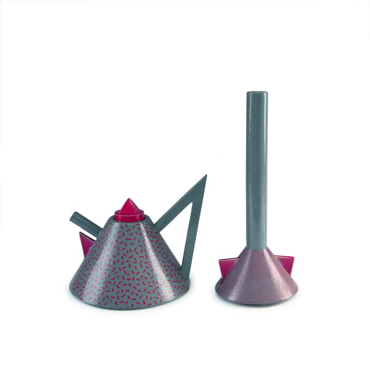 Hauptbild zu Objekt, Prototyp Teekanne 'Nefertiti', Prototyp Vase 'Tuja', 1981, Matteo Thun, Memphis, Mailand, 152A 132