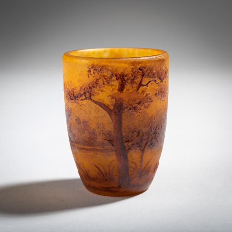 Hauptbild zu Objekt, Miniatur-Vase 'Paysage', um 1910, Daum Fr&egrave;res, Nancy, 153B 144