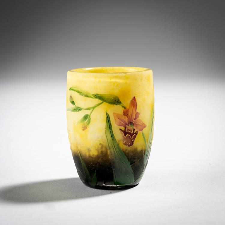 Hauptbild zu Objekt, Miniatur-Vase 'Orchis, toile d'araign&eacute;e', um 1910, Henri Berg&eacute;, Daum Fr&egrave;res, Nancy, 153B 145
