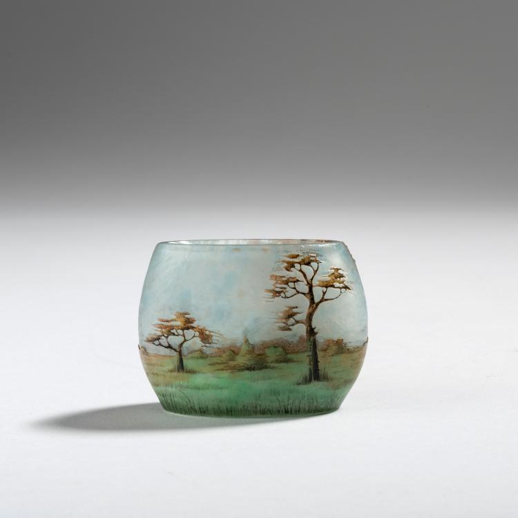 Hauptbild zu Objekt, Miniatur-Vase 'Arbres en &eacute;t&eacute;', 1903-05, Daum Fr&egrave;res, Nancy, 153B 114