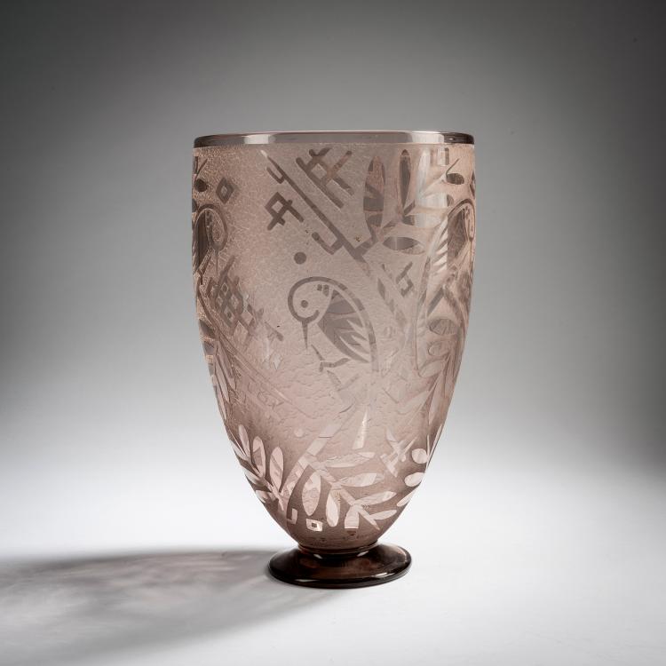 Hauptbild zu Objekt, Vase 'Oiseaux grandes', 1928, Daum Fr&egrave;res, Nancy, 153B 189