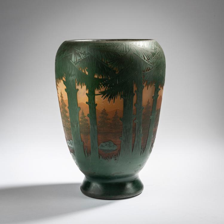 Hauptbild zu Objekt, Vase 'Sapins des Vosges', 1913, Daum Fr&egrave;res, Nancy, 153B 173