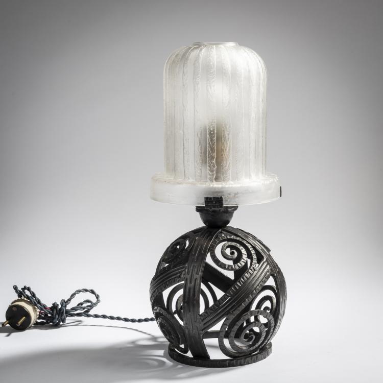 Bild 1 zu Objekt, Table light, c. 1921, Edgar Brandt, Daum Fr&egrave;res, Nancy, 153B 182