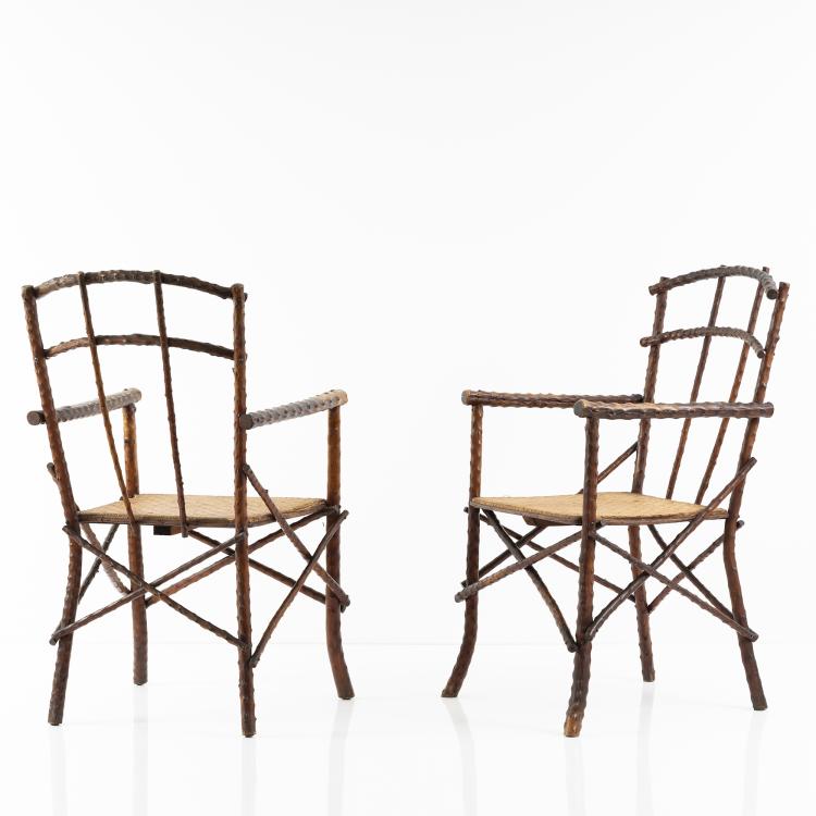 Bild 1 zu Objekt, Set of two armchairs, 1910s, &Ouml;sterreich (zugeschrieben), 152B 367