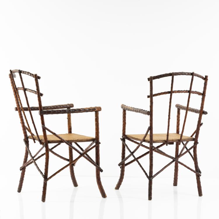 Bild 2 zu Objekt, Set of two armchairs, 1910s, &Ouml;sterreich (zugeschrieben), 152B 367