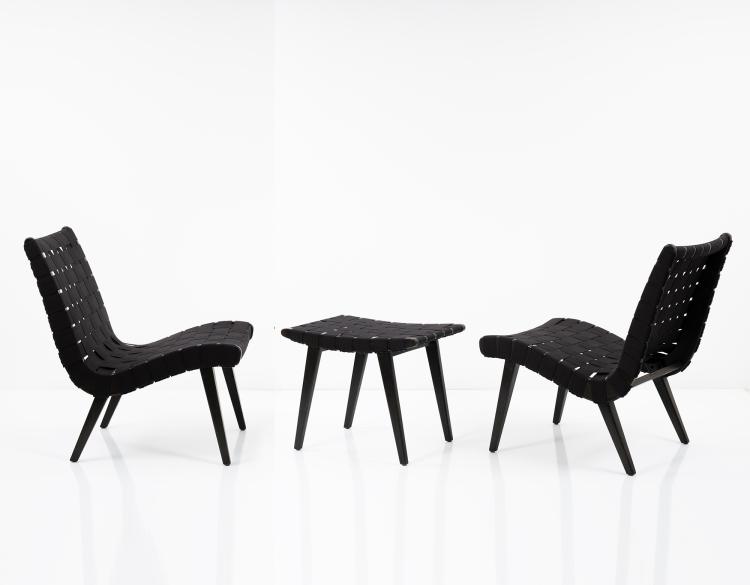 Bild 2 zu Objekt, Set of two lounge chairs and one ottoman 'Vostra', 1941, Jens Risom, Knoll, Walter, Herrenberg, 152B 399