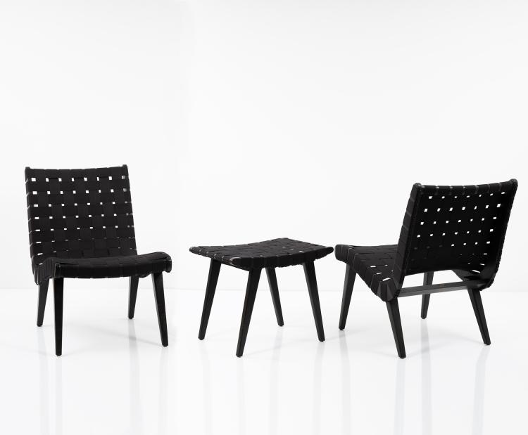 Bild 3 zu Objekt, Set of two lounge chairs and one ottoman 'Vostra', 1941, Jens Risom, Knoll, Walter, Herrenberg, 152B 399