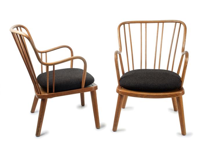 Hauptbild zu Objekt, Set of two lounge chairs, 1940/50s, Fritz Hansen, Hansen, Fritz, Aller&oslash;d, 152B 406