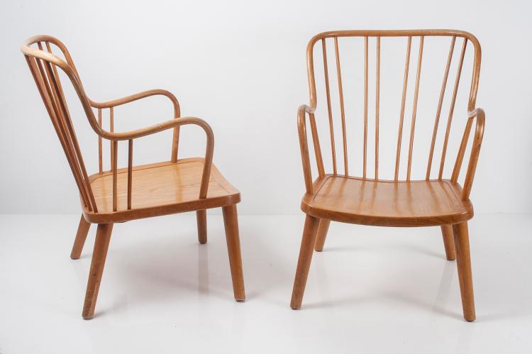 Bild 2 zu Objekt, Set of two lounge chairs, 1940/50s, Fritz Hansen, Hansen, Fritz, Aller&oslash;d, 152B 406