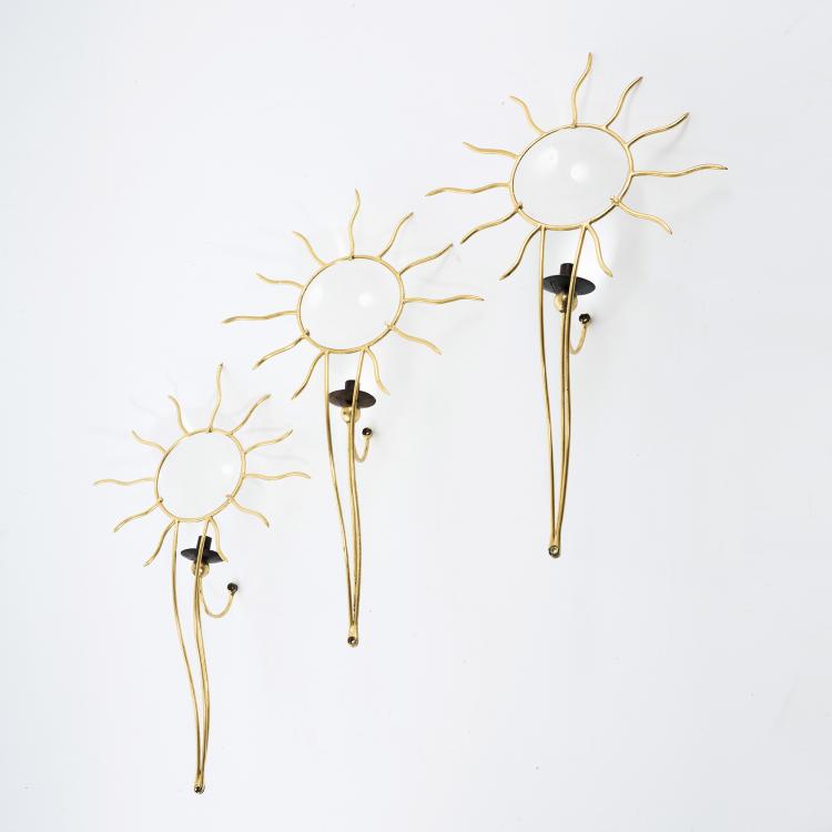 Hauptbild zu Objekt, Set of three 'Soleil' sconces, 1987, Andr&eacute; Dubreuil, Ceccotti Collezioni, Pisa, 152B 588