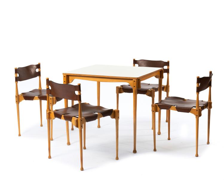 Hauptbild zu Objekt, Vier Stapelst&uuml;hle und ein Tisch 'Montreal', 1967, Frei Otto, Karl Fr&ouml;scher & Co., Steinheim/Murr, 154A 74