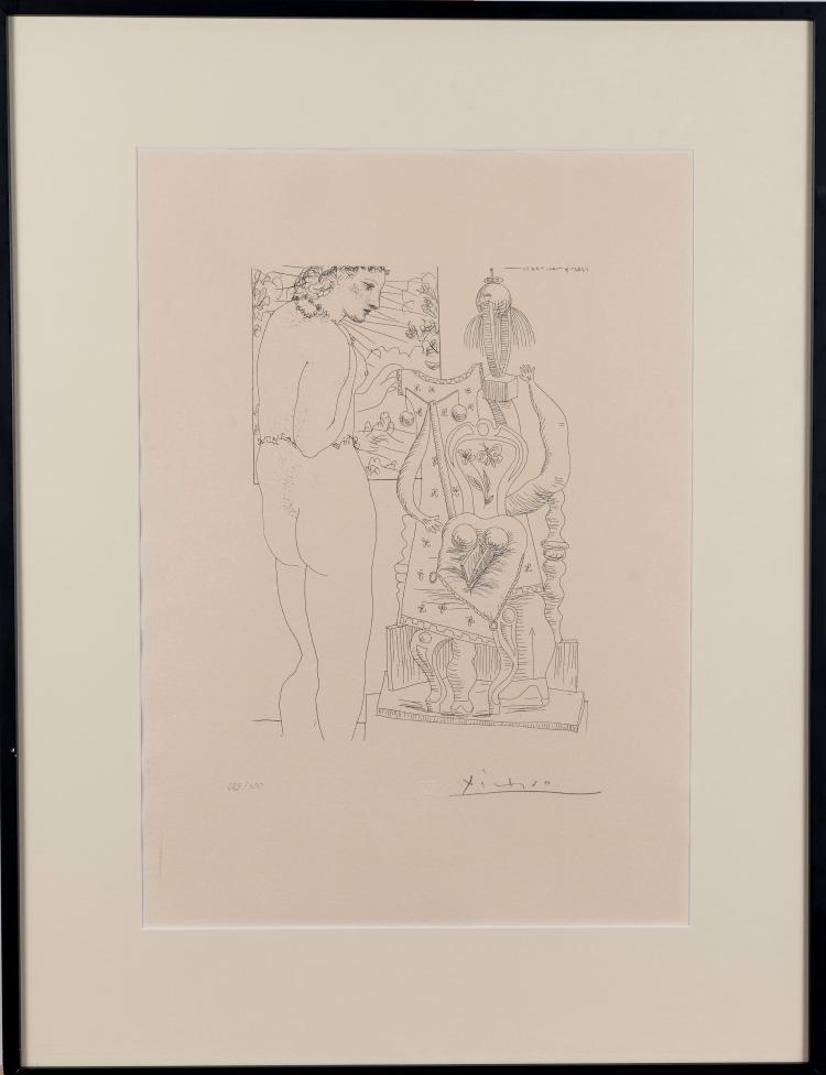 Hauptbild zu Objekt, nach 'Mod&egrave;le et sculpture surr&eacute;aliste' aus: 'Suite Vollard', 1933 (Druck der Lithographie 1990), Pablo Picasso (nach), 154D 397