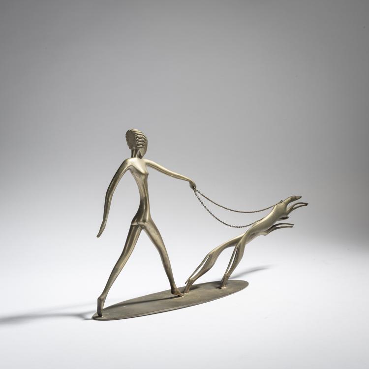 Bild 1 zu Objekt, Lady walking her dog, 1930s, Hagenauer, Wien, 153C 642
