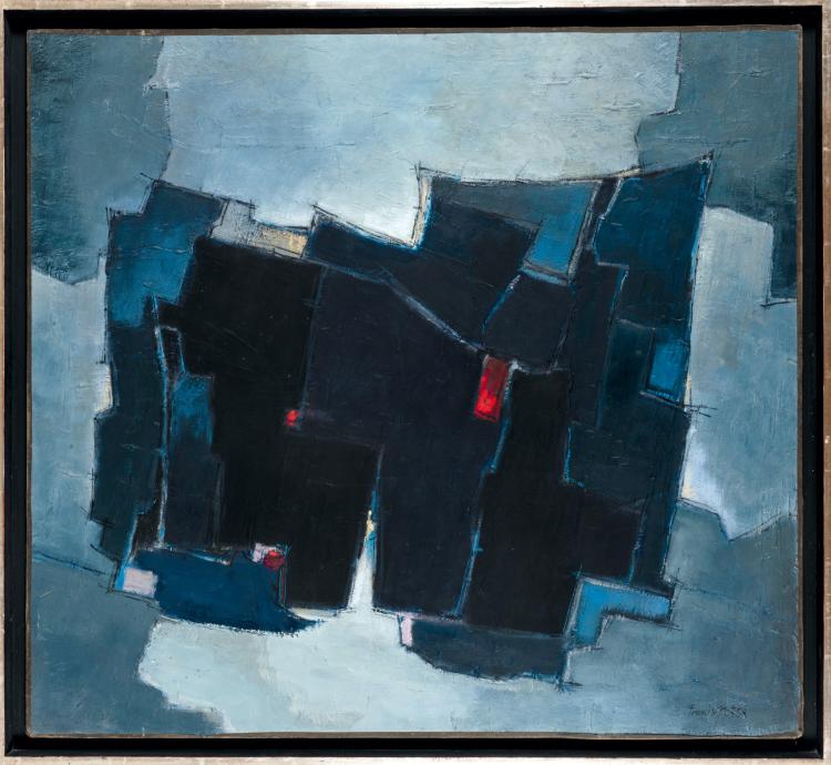 Hauptbild zu Objekt, 'Composition blue', 1958, Francis Bott, 154D 424