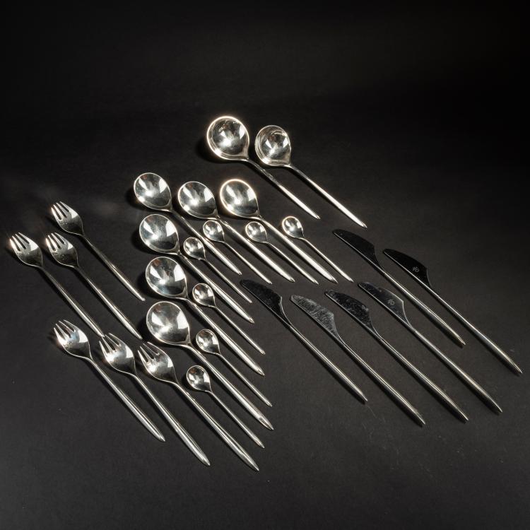 Hauptbild zu Objekt, 'Trinita' silver cutlery, 1960, Hj&ouml;rdis Haugaard, Cohr, Carl M., Kopenhagen, 154A 87