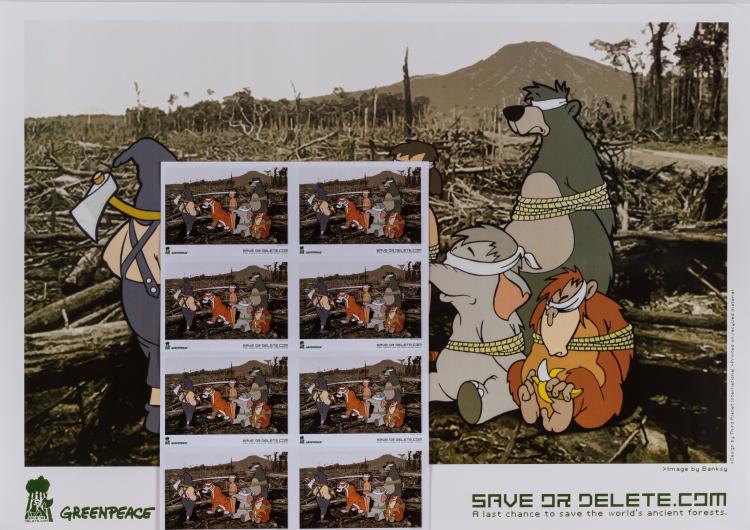 Hauptbild zu Objekt, 'Save or delete' for Greenpeace (Poster and Sticker), 2002,  Banksy (after), Greenpeace, 154D 416