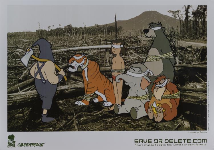 Bild 1 zu Objekt, 'Save or delete' for Greenpeace (Poster and Sticker), 2002,  Banksy (after), Greenpeace, 154D 416