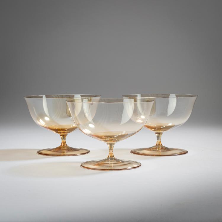 Hauptbild zu Objekt, Drei Kompottschalen 'The Patrician', um 1920, Josef Hoffmann, Lobmeyr, J. & L., Wien, 153B 349