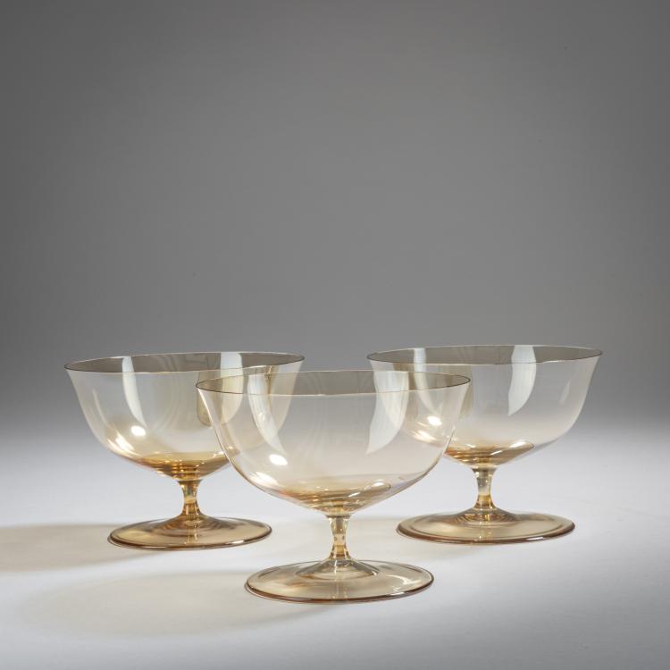 Bild 1 zu Objekt, Drei Kompottschalen 'The Patrician', um 1920, Josef Hoffmann, Lobmeyr, J. & L., Wien, 153B 349