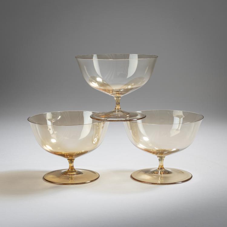 Bild 2 zu Objekt, Drei Kompottschalen 'The Patrician', um 1920, Josef Hoffmann, Lobmeyr, J. & L., Wien, 153B 349