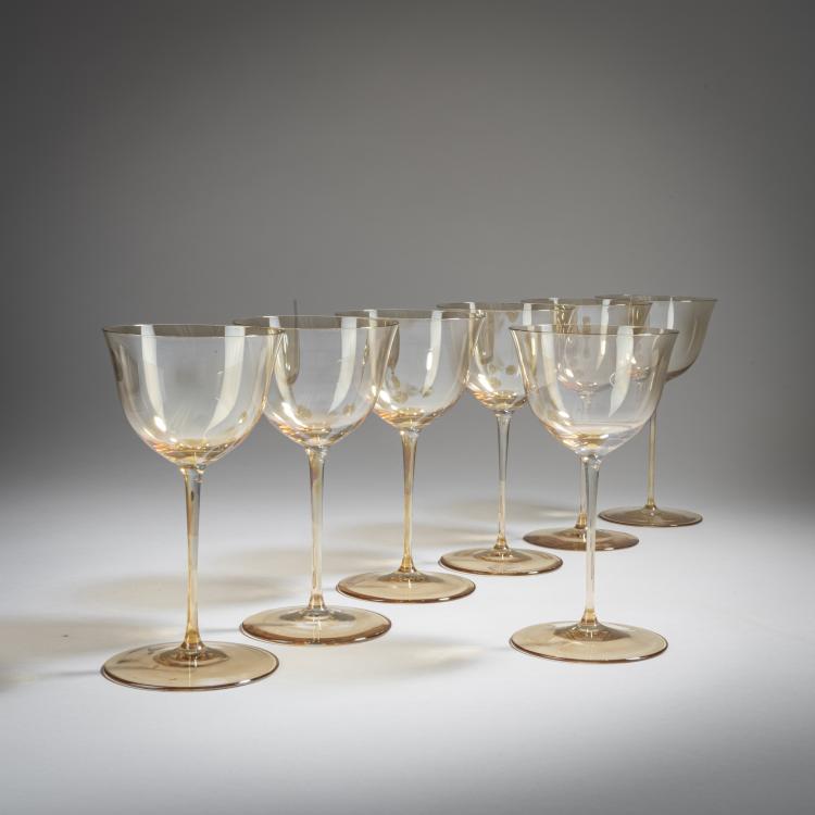 Bild 1 zu Objekt, Sieben Weingl&auml;ser 'The Patrician', 1920, Josef Hoffmann, Lobmeyr, J. & L., Wien, 153B 348