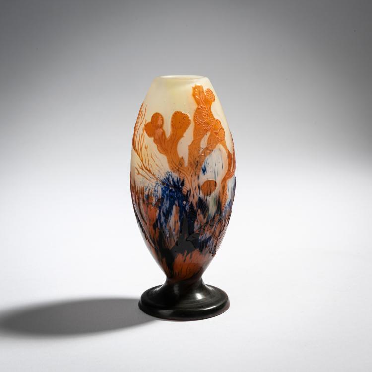 Hauptbild zu Objekt, Kleine Vase 'Paysage aquatique', 1920er Jahre, Gall&eacute;, Etablissements, Nancy, 153B 252