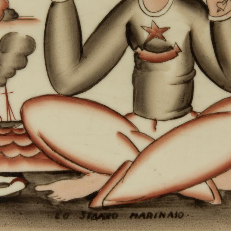 Bild 1 zu Objekt, Tile 'Lo stanco Marinaio', c. 1923, Gio Ponti, Richard-Ginori, Mailand, 155A 78