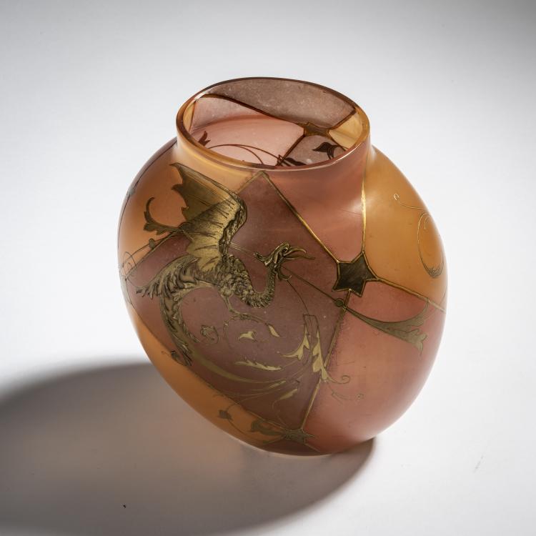 Bild 5 zu Objekt, Vase mit Drache, um 1910, B&ouml;hmen, 153B 337