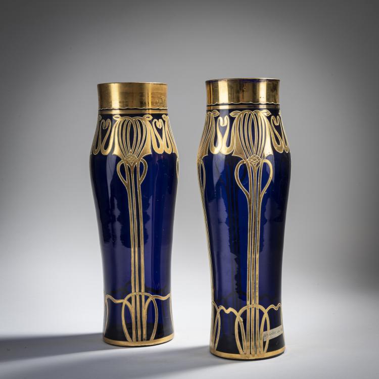 Bild 1 zu Objekt, Paar Vasen, um 1902, Heckert, Fritz, Petersdorf (zugeschrieben), 153B 400