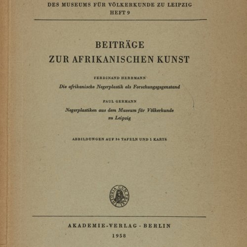 Beiträge zur afrikanischen Kunst, 1958