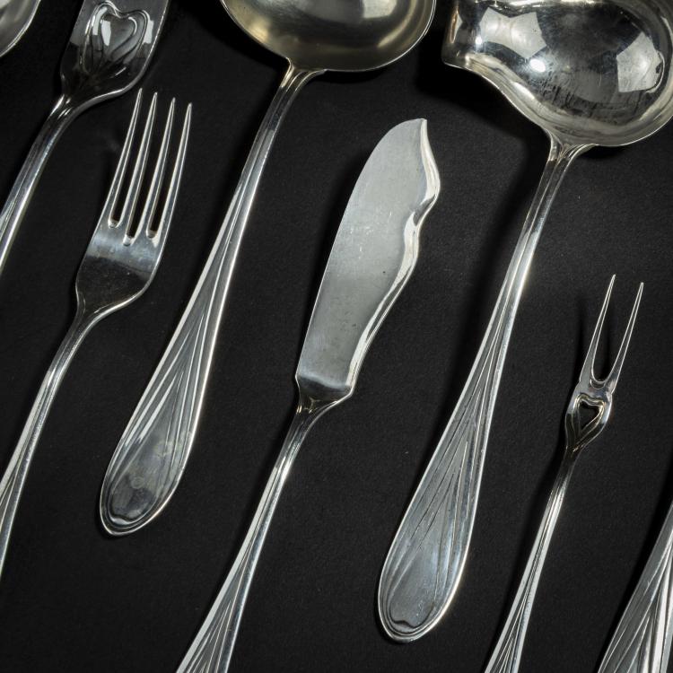 Bild 1 zu Objekt, 29 Besteckteile '3001', 1901/02, Hans Christiansen, Bruckmann & S&ouml;hne, Heilbronn, 153C 692