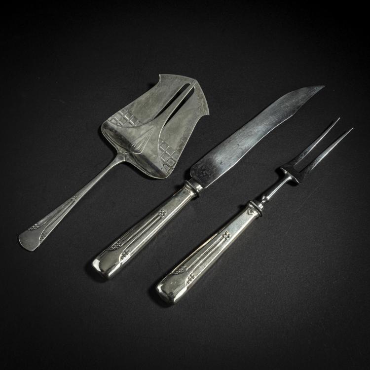 Bild 1 zu Objekt, 3 pieces of serving cutlery '34', c. 1907, Albert Mayer, WMF, Geislingen, 153C 668
