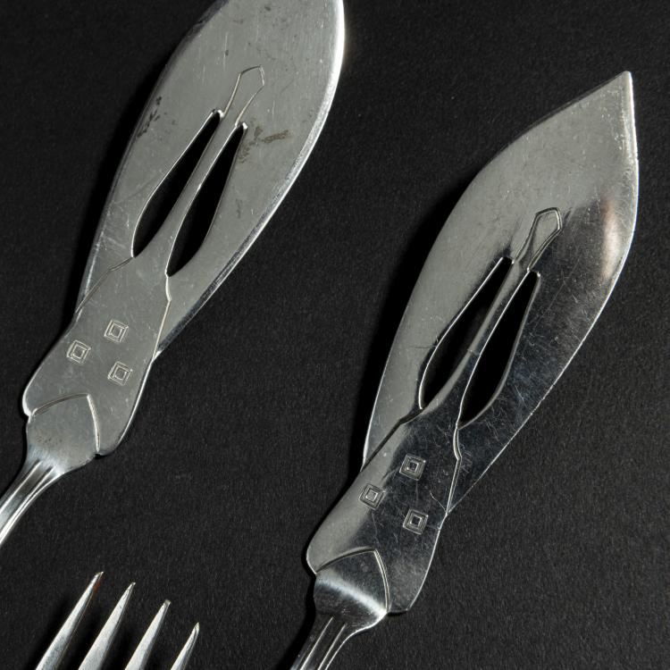 Bild 1 zu Objekt, Fischbesteck '2000', 1901, Joseph Maria Olbrich, Ziech, Ludwig, Vereinigte Silberbesteck-Fabrik, Hamburg, 153C 684