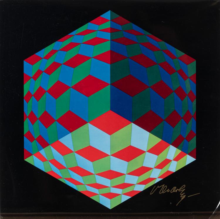 Hauptbild zu Objekt, 'HAT-VI', 1974 (original painting 1971), Victor Vasarely, Edition du Griffon, Neuch&acirc;tel/Switzerland, 154D 527