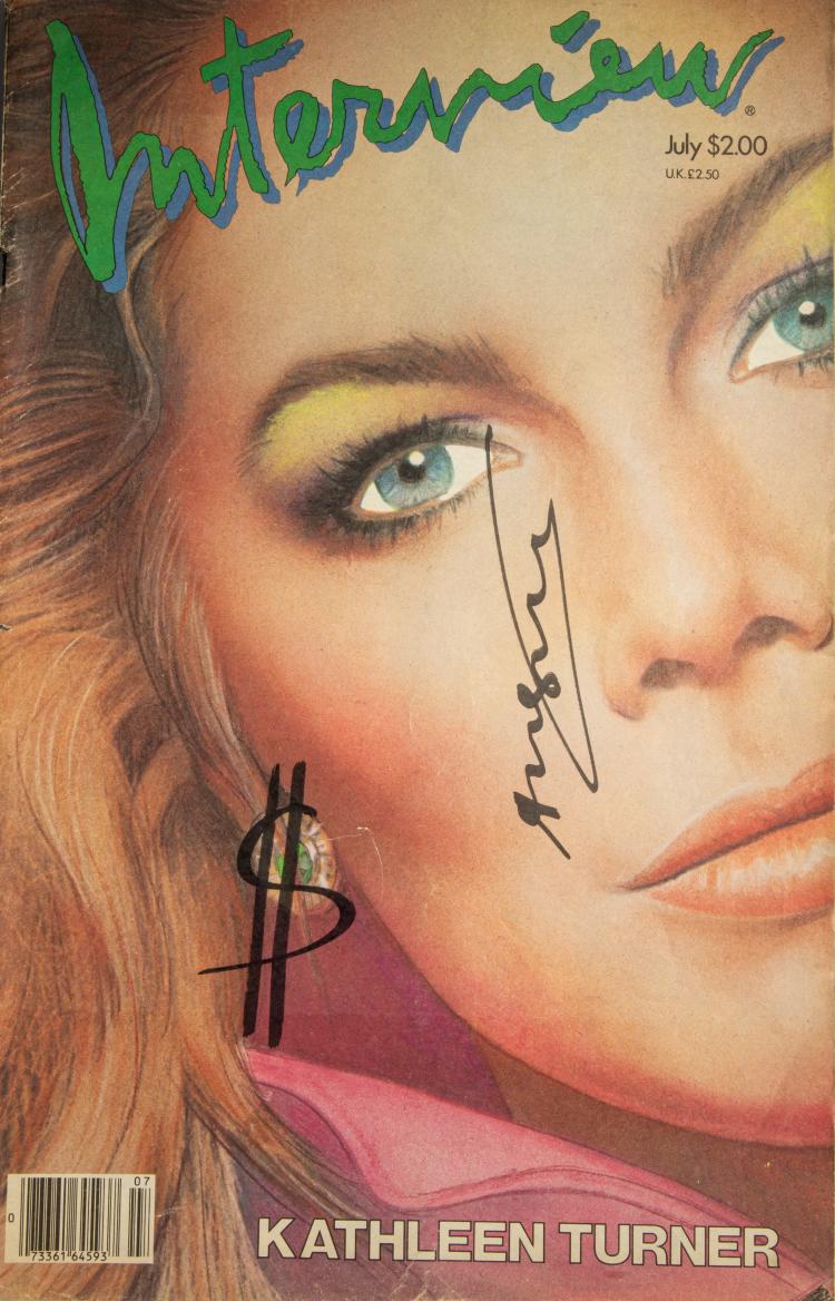 Hauptbild zu Objekt, Signed Interview Magazine I 1985 (cover Kathleen Turner), 1985, Andy Warhol, Ed. Andy Warhol, 154D 567