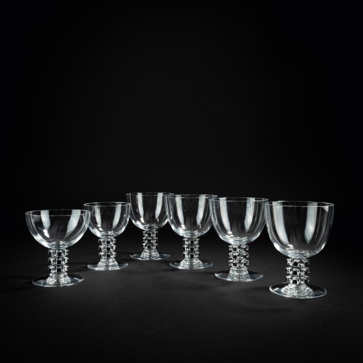 Hauptbild zu Objekt, Sechs Gl&auml;ser aus dem Service 'Unawihr', 1926, Ren&eacute; Lalique, Lalique, Ren&eacute;, Wingen-sur-Moder, 153A 26