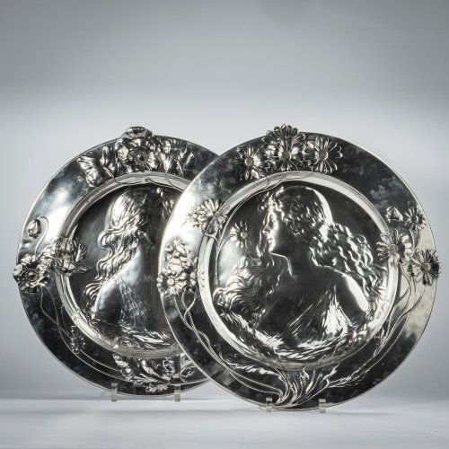 Two decorative plates, c. 1900