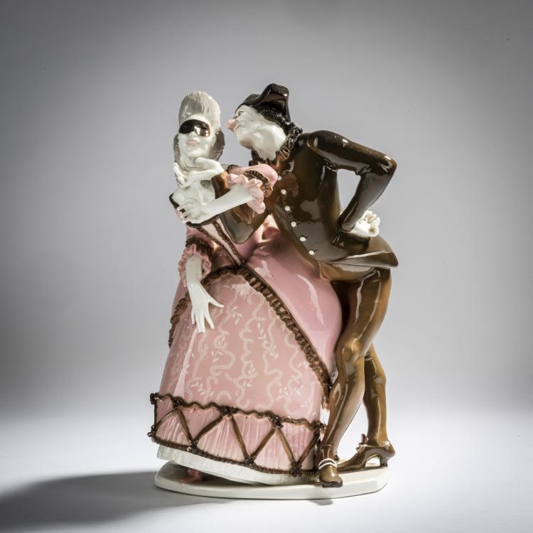 Bild 1 zu Objekt, 'Pierrot and Pierette', 1906, Josef Wackerle, Nymphenburg, KPM, 153C 494