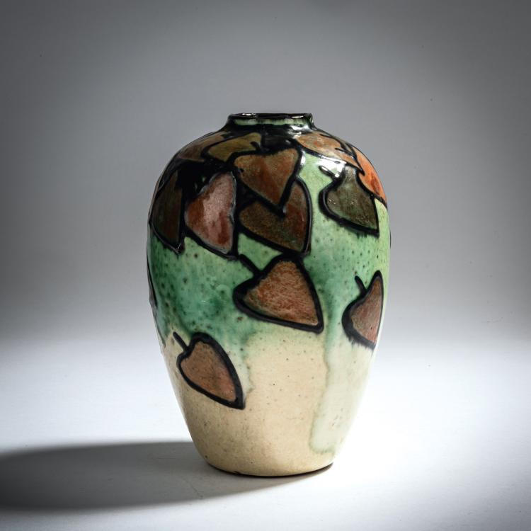 Hauptbild zu Objekt, Vase (leaves), c. 1906, Max Laeuger, Laeuger, Max, 153C 549