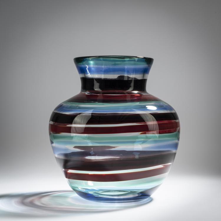 Hauptbild zu Objekt, Vase 'A fasce di colore', um 1953, Fulvio Bianconi, Venini & C., Murano, 155C 780