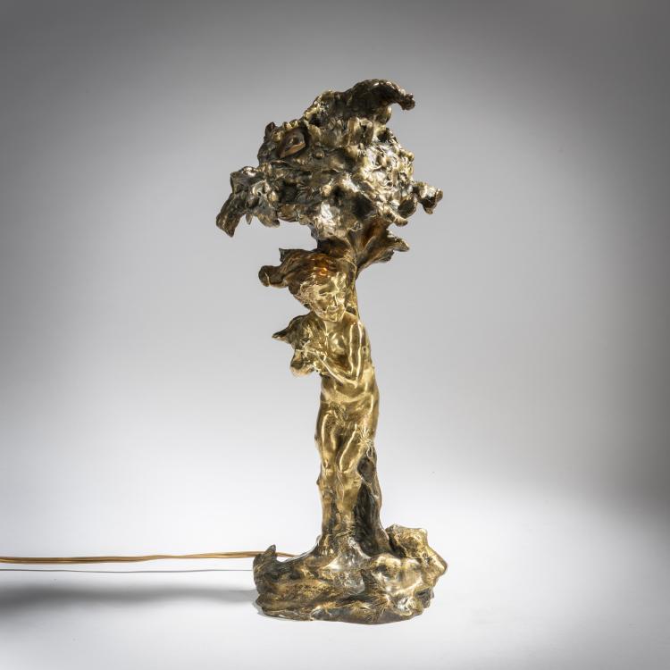Hauptbild zu Objekt, Figurenleuchte 'Coup de Vent', um 1900, Raoul-Fran&ccedil;ois Larche, Siot-Decauville, 153C 440