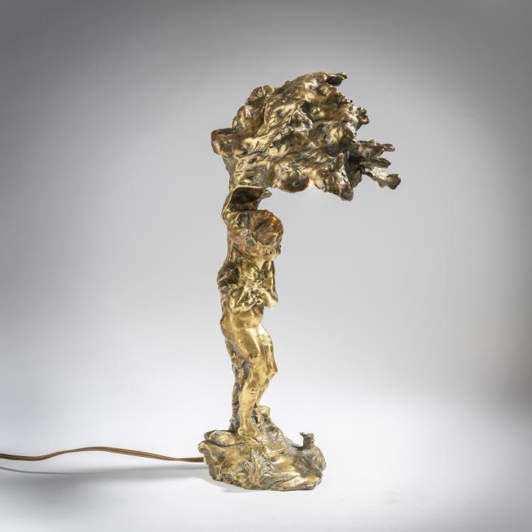 Bild 1 zu Objekt, Figurenleuchte 'Coup de Vent', um 1900, Raoul-Fran&ccedil;ois Larche, Siot-Decauville, 153C 440